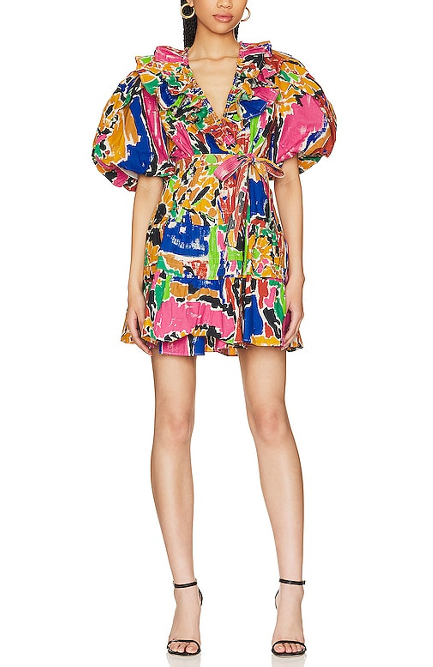 Love The Label Vibrant Multicolor Remy Penelope Print Dress Size M
